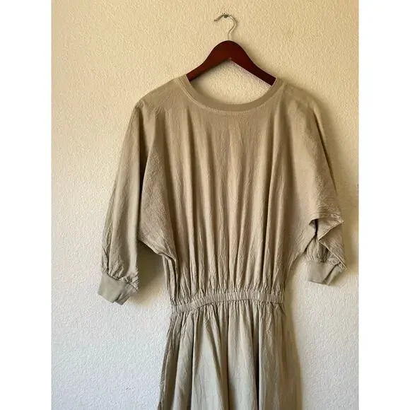 Vintage 80s boho western 100% pure cotton midi dress size small - Picture 4 of 6